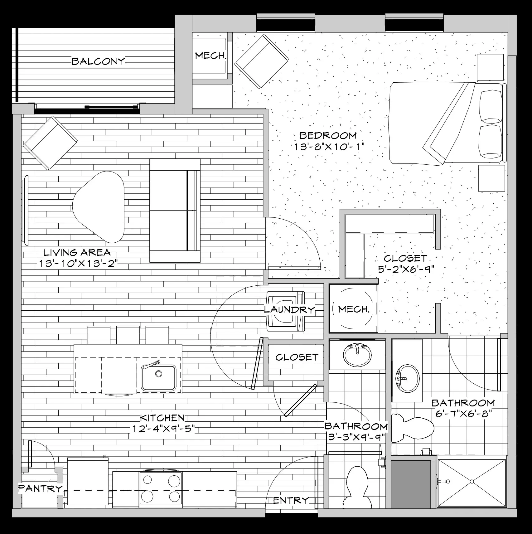 The Jerome, Columbus – 1 Bed 1.5 Bath | B.8