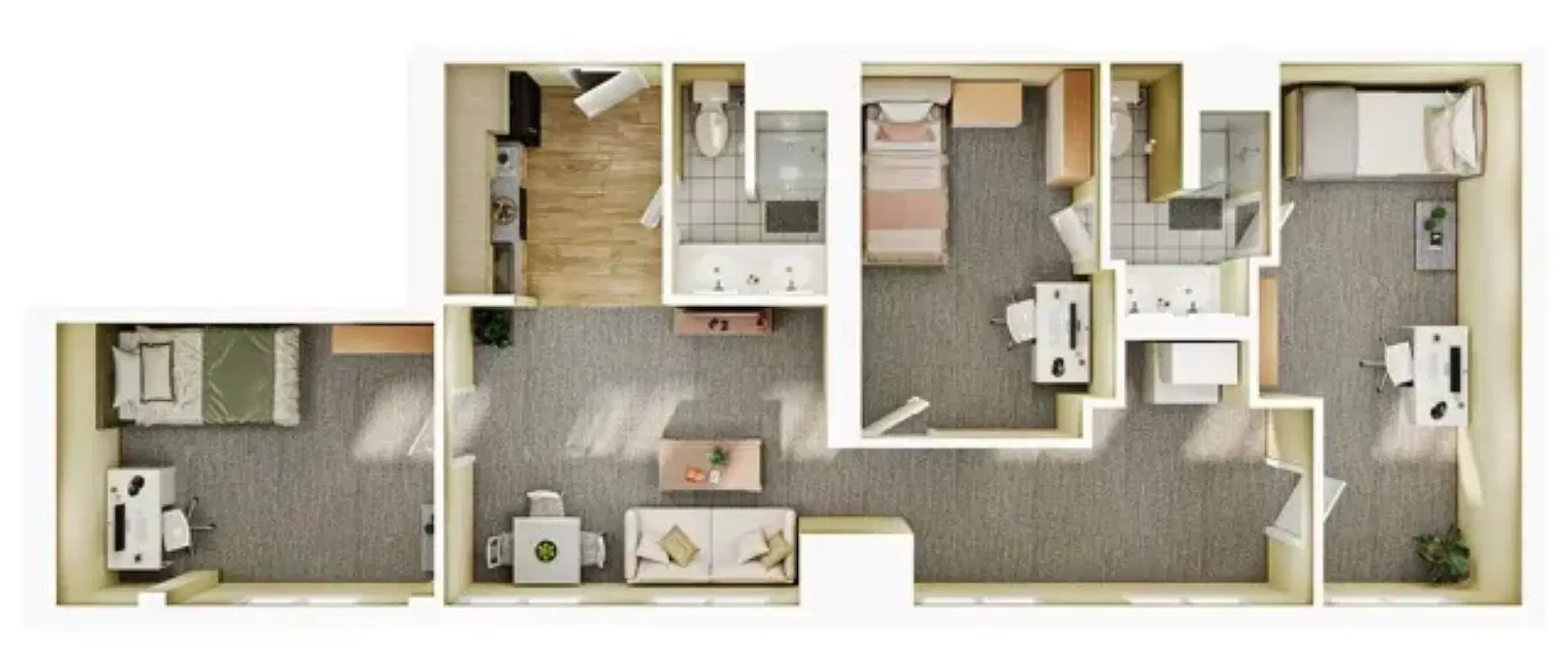 Towers on State, Madison – 3 Bedroom 2 Bathroom