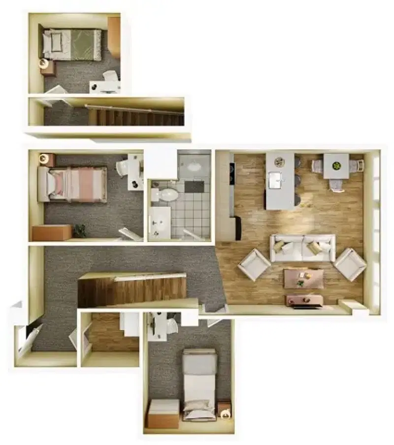 Towers on State, Madison – 3 Bedroom 1 Bathroom