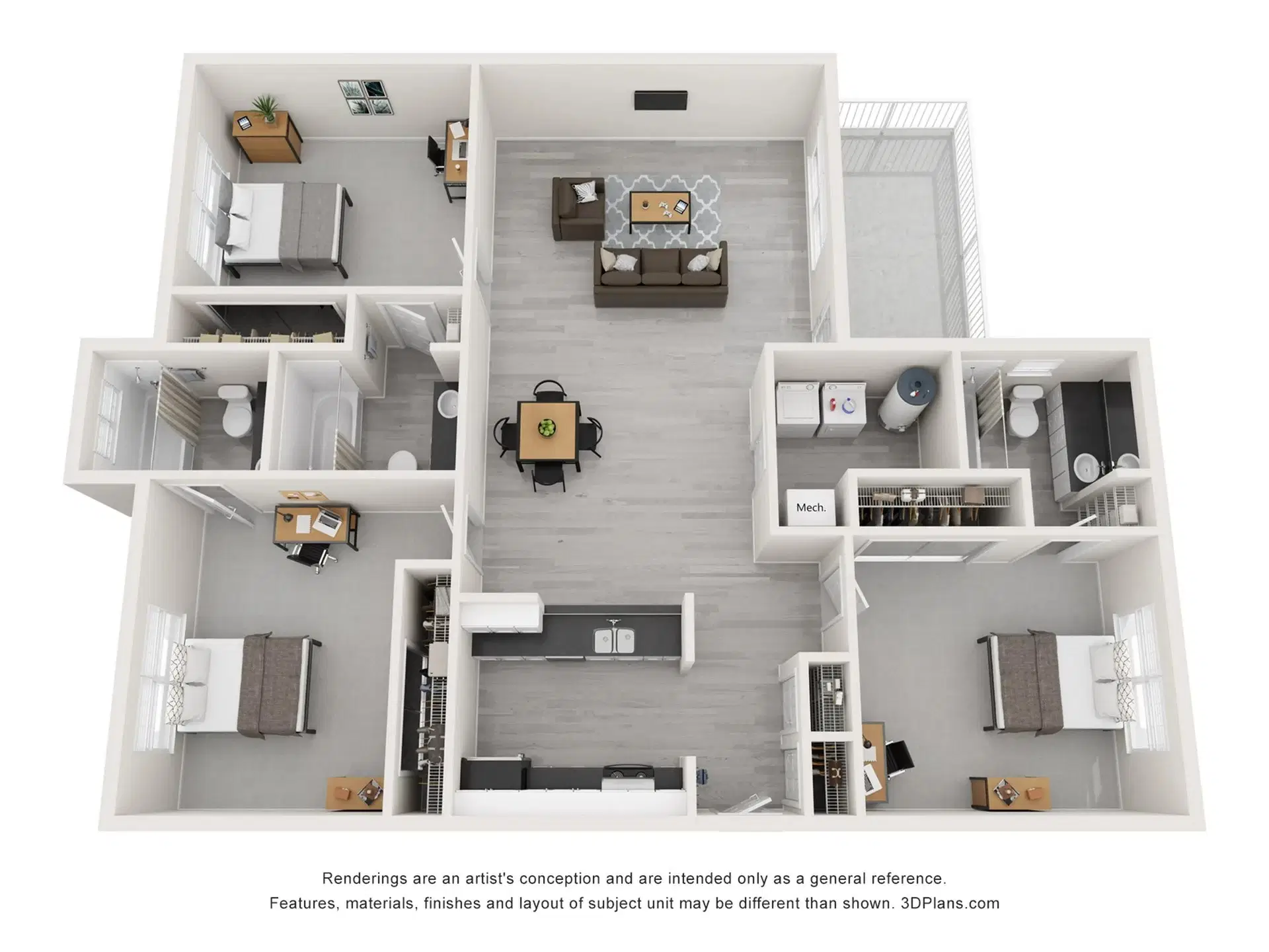 The Foundry, Urbana – 3 Bedroom 3 Bathroom