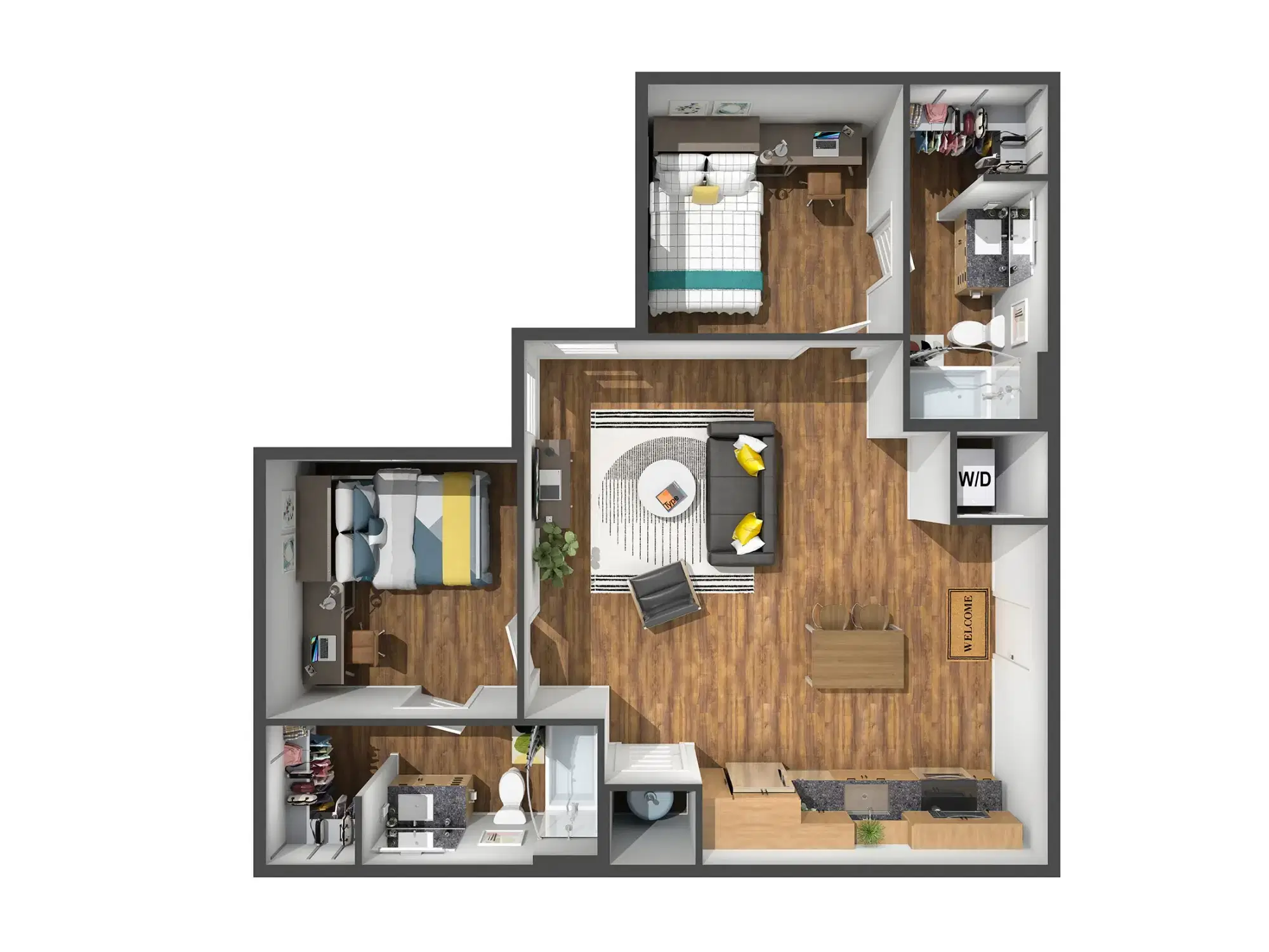 The Marshall on 3rd, Birmingham – Room in 2 Bedroom 2 Bathroom | B1