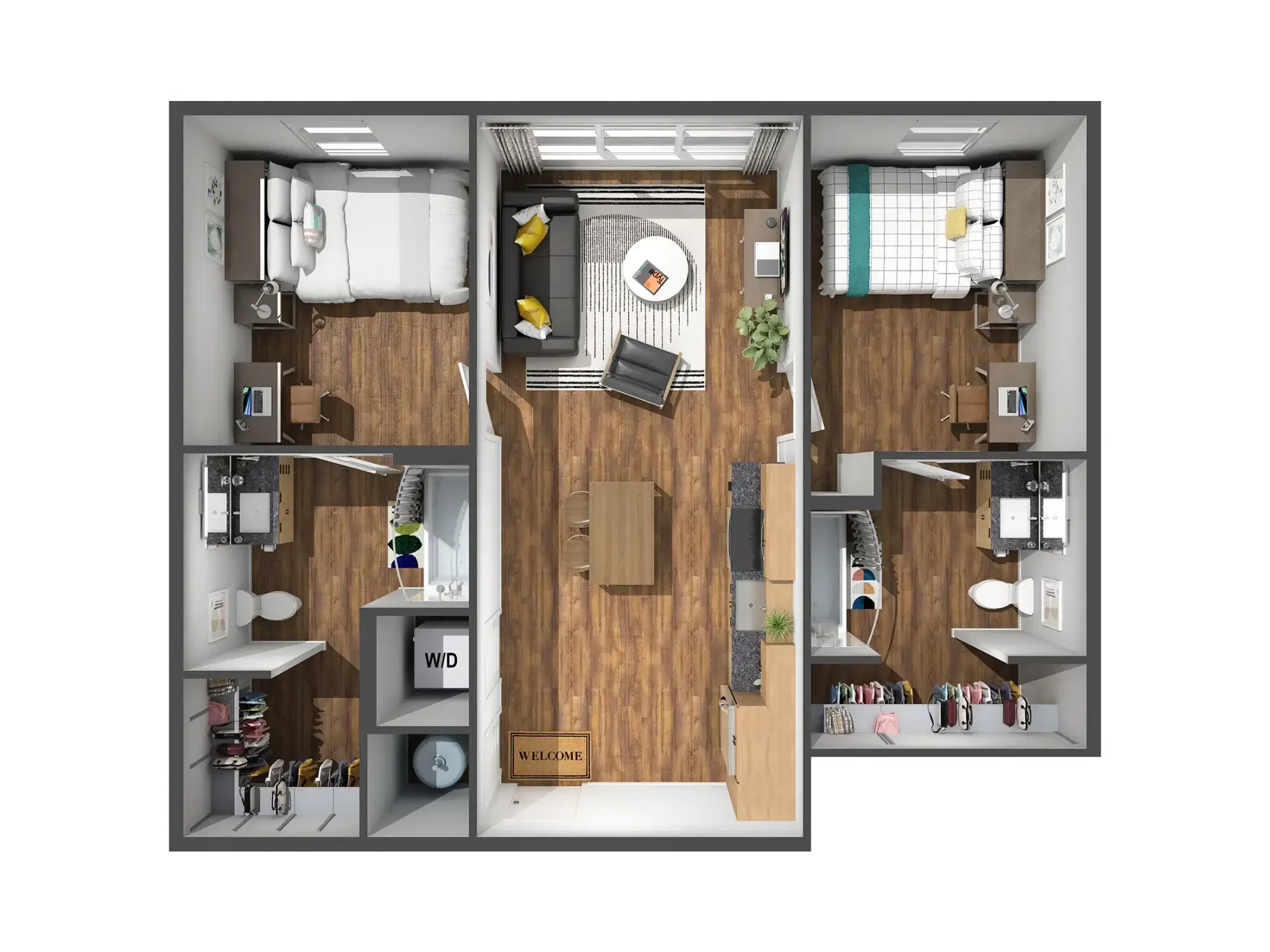 The Marshall on 3rd, Birmingham – Room in 2 Bedroom 2 Bathroom | B2