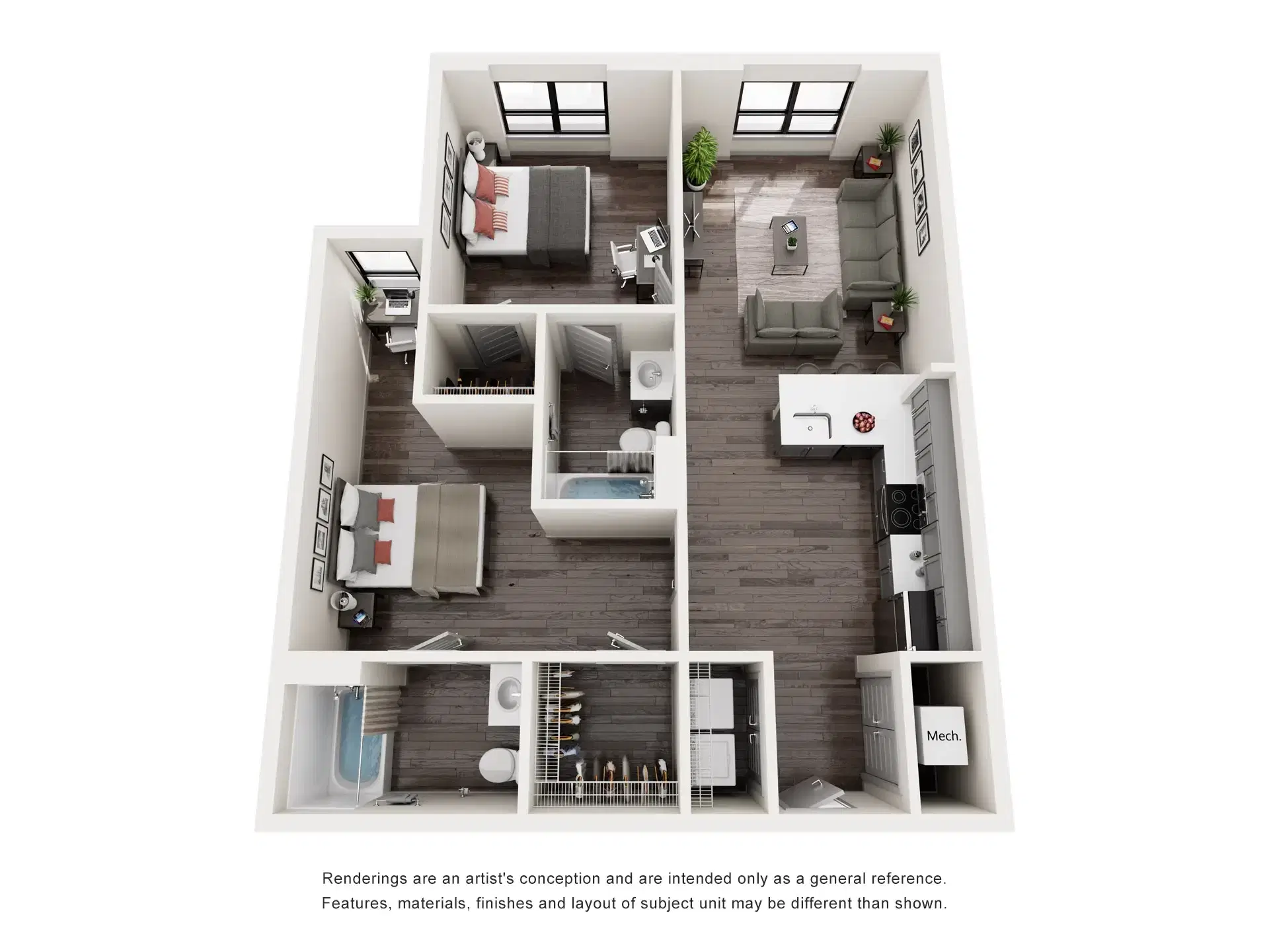 The Marshall St. Louis, St. Louis – Room in 2 Bedroom 2 Bathroom | B1