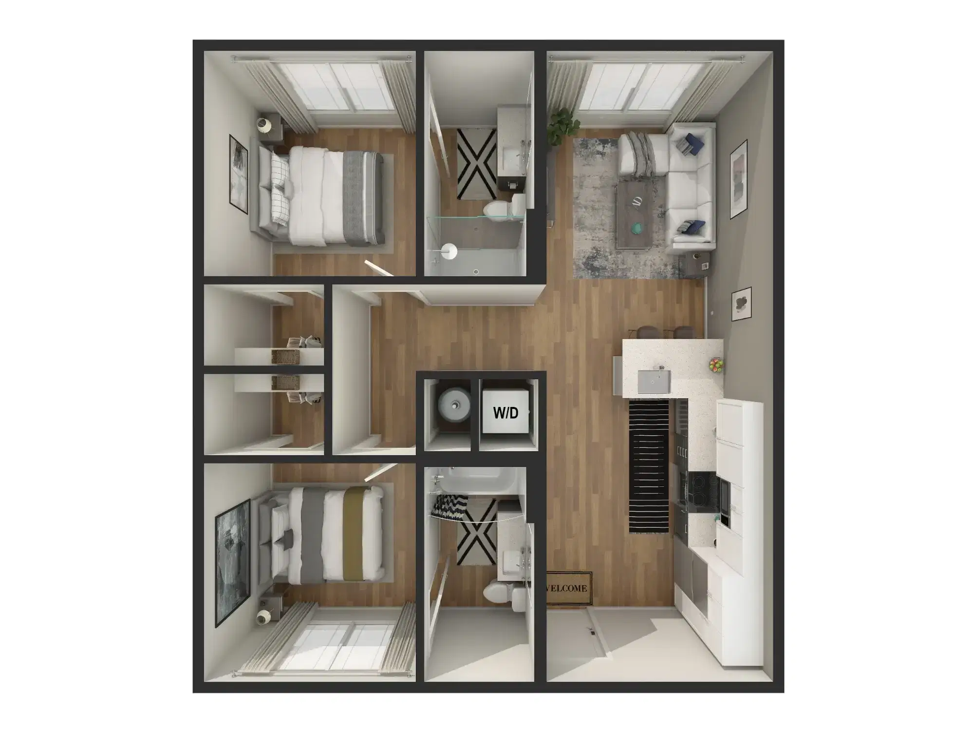 The Ithacan, Ithaca – Room in 2 Bedroom 2 Bathroom | B1
