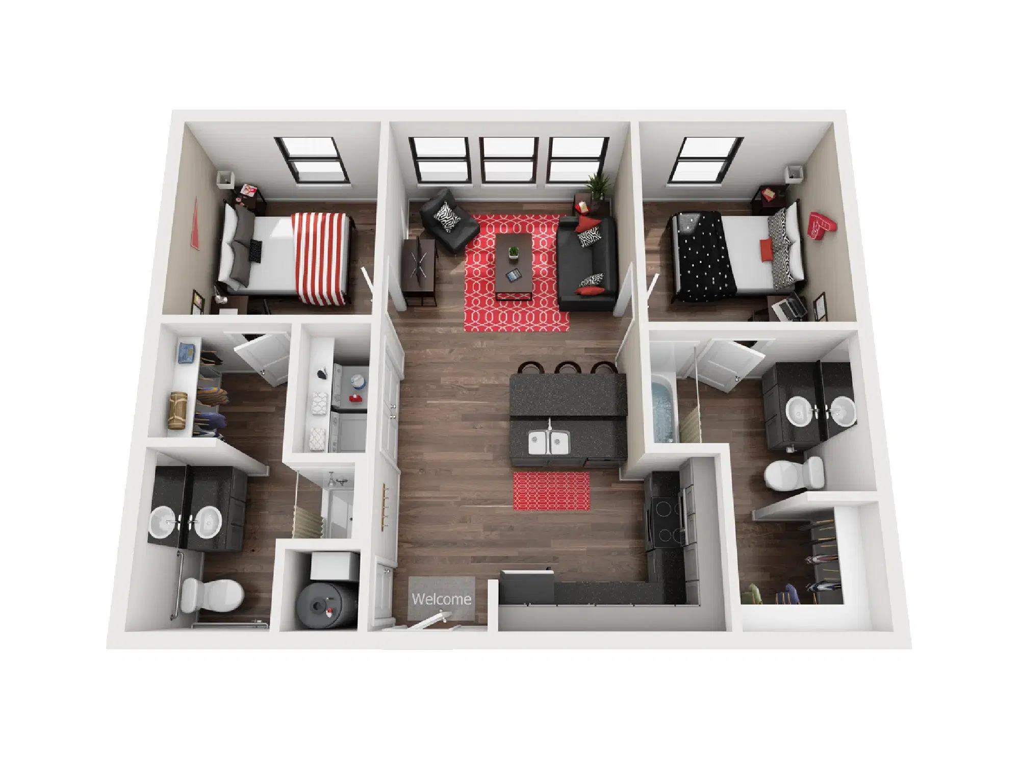 The Marshall Louisville, Louisville – Room in 2 Bedroom 2 Bathroom | B1