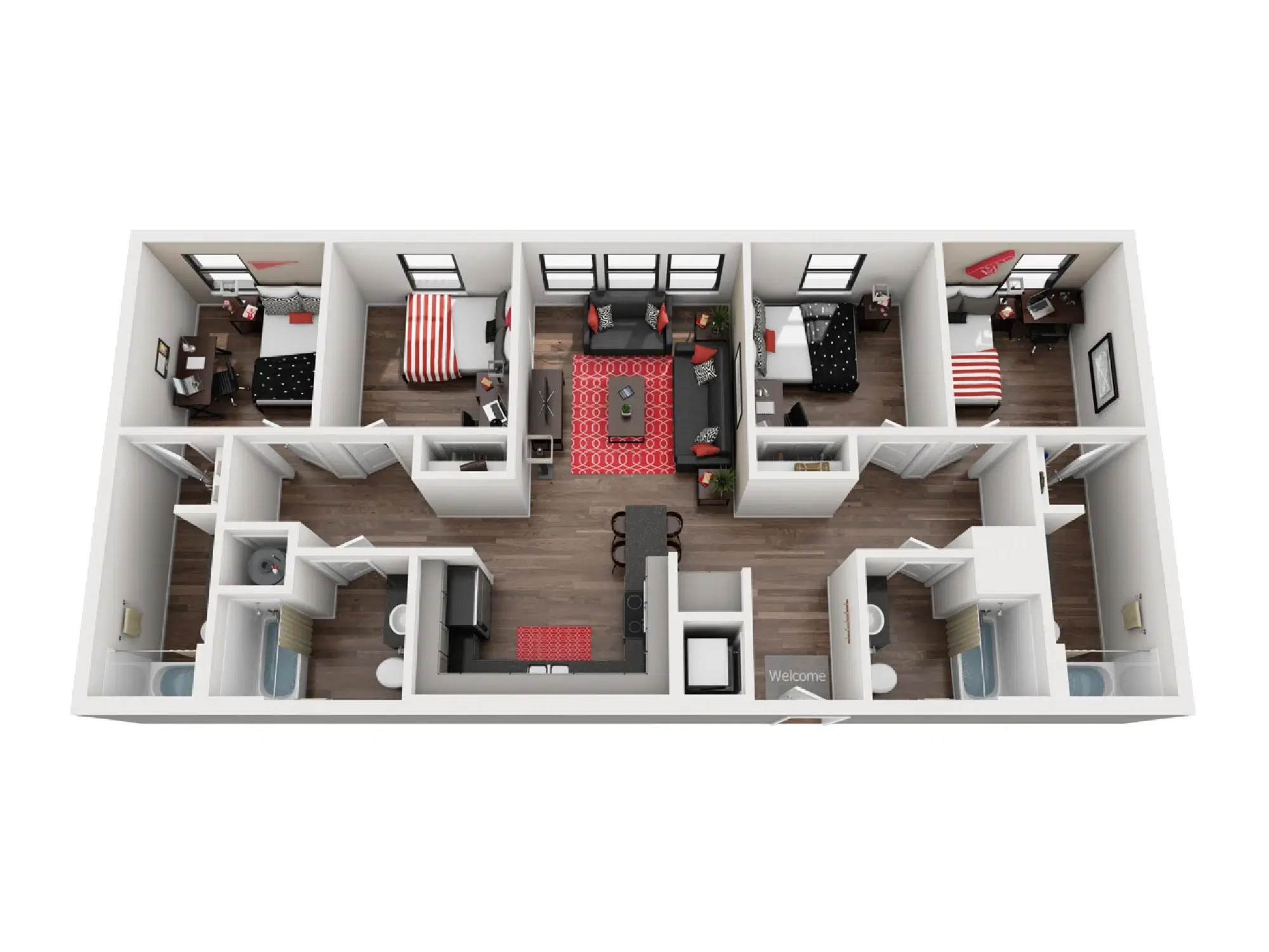 The Marshall Louisville, Louisville – Room in 4 Bedroom 4 Bathroom | D1