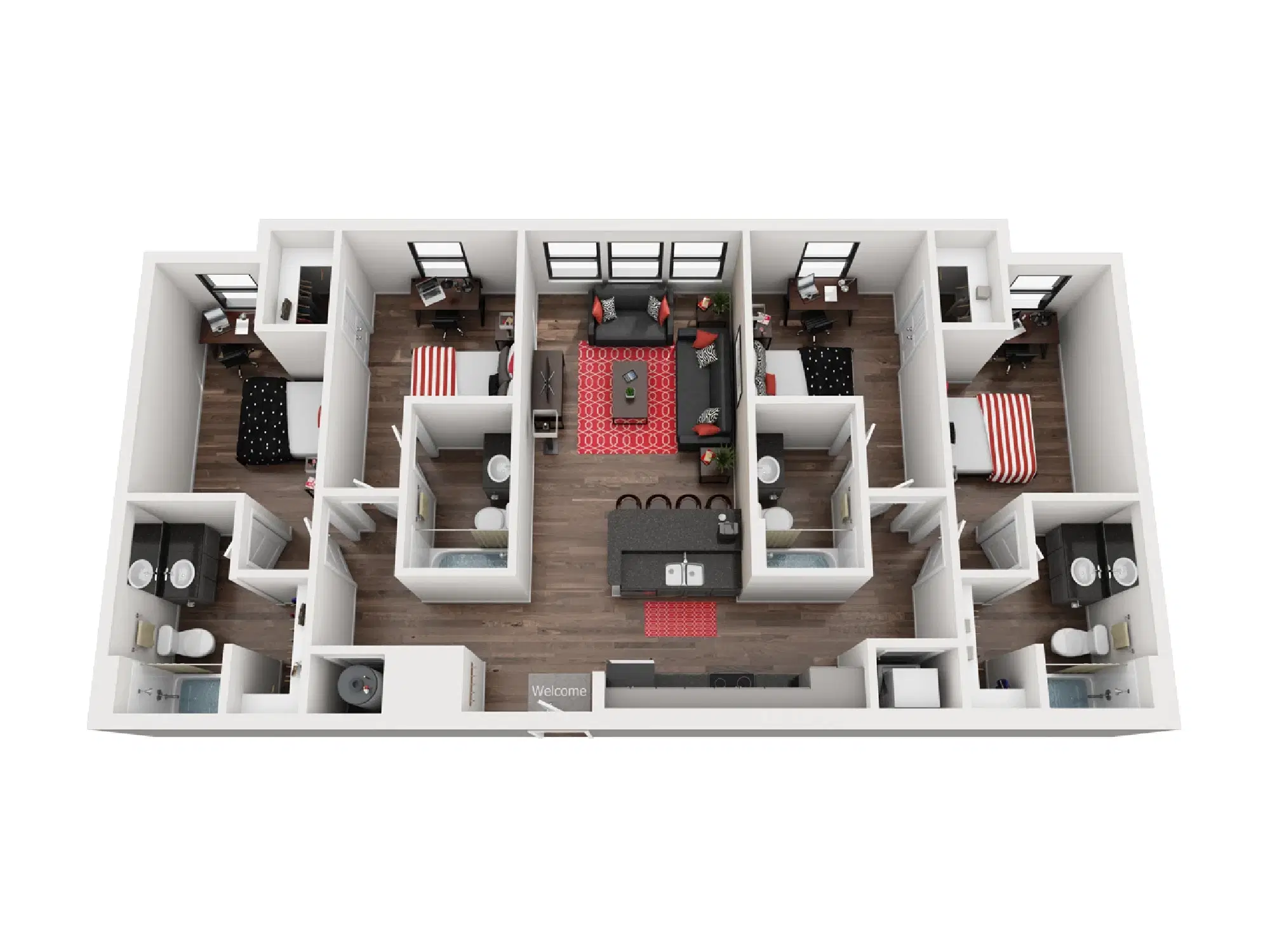 The Marshall Louisville, Louisville – Room in 4 Bedroom 4 Bathroom | D3