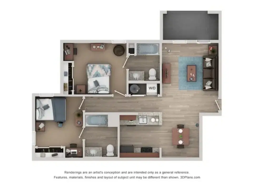Flatts at South Campus, Oxford – 2 Bedroom 2 Bathroom |B1