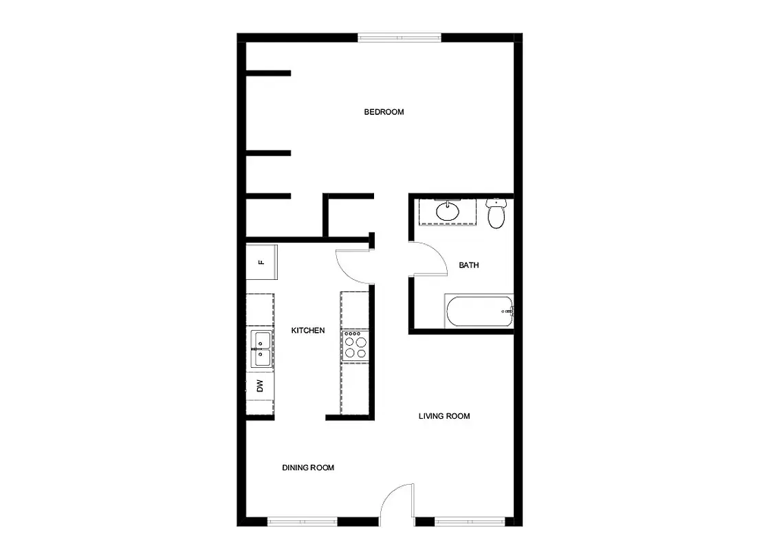Across the Street, Denton – 1 Bedroom 1 Bathroom | A1