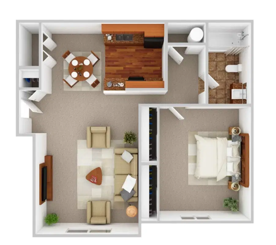 Woods at Perry Lane, Westerville – Room in 1 Bedroom 1 Bathroom | Foxfire with Patio/Balcony