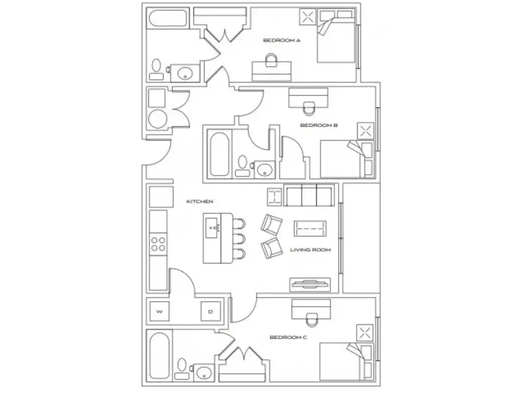 Apex, College Station – Room in a 3 Bed 3 Bath | The Camden