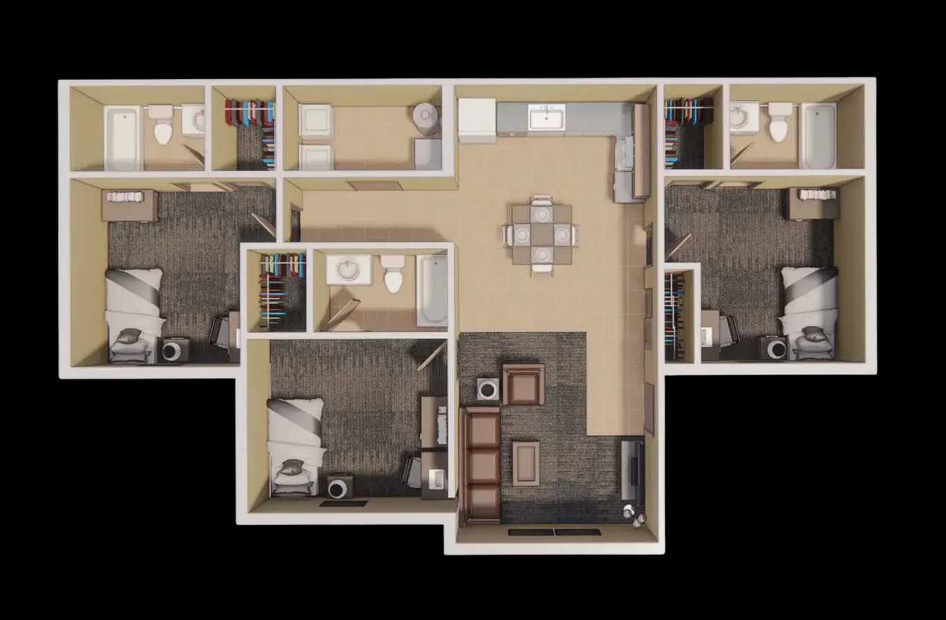 Buckeye Village Apartments, Mansfield – Room in a 3 Bed 3 Bath