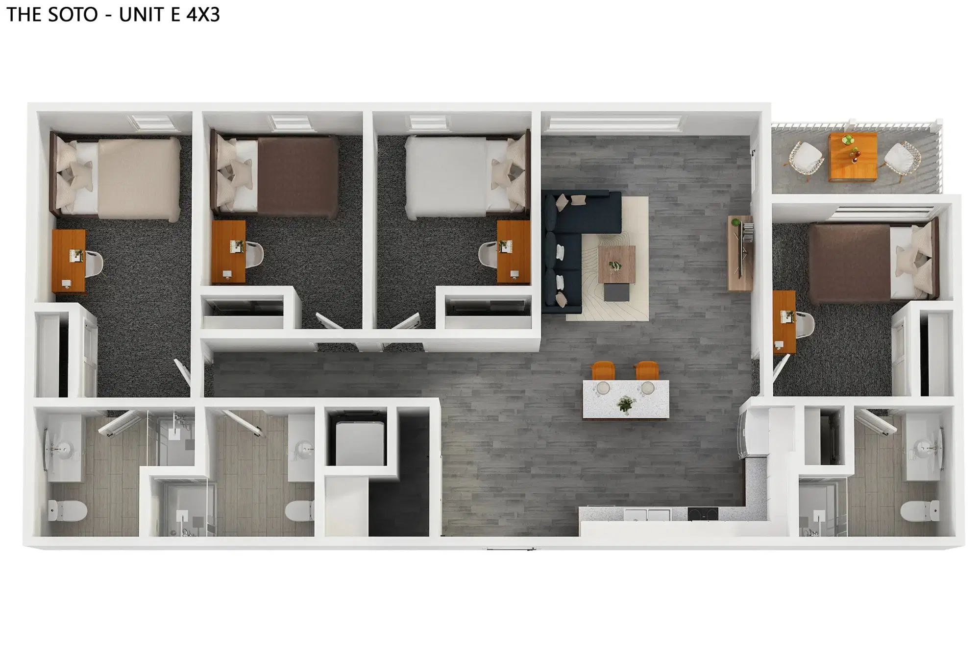 The Soto, Eugene – Room in a 4 Bedroom 3 Bathroom | E4x3