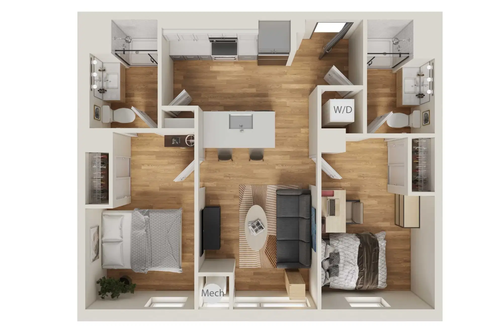 Intro Columbus, Columbus – 2 Bedroom 2 Bathroom | B1