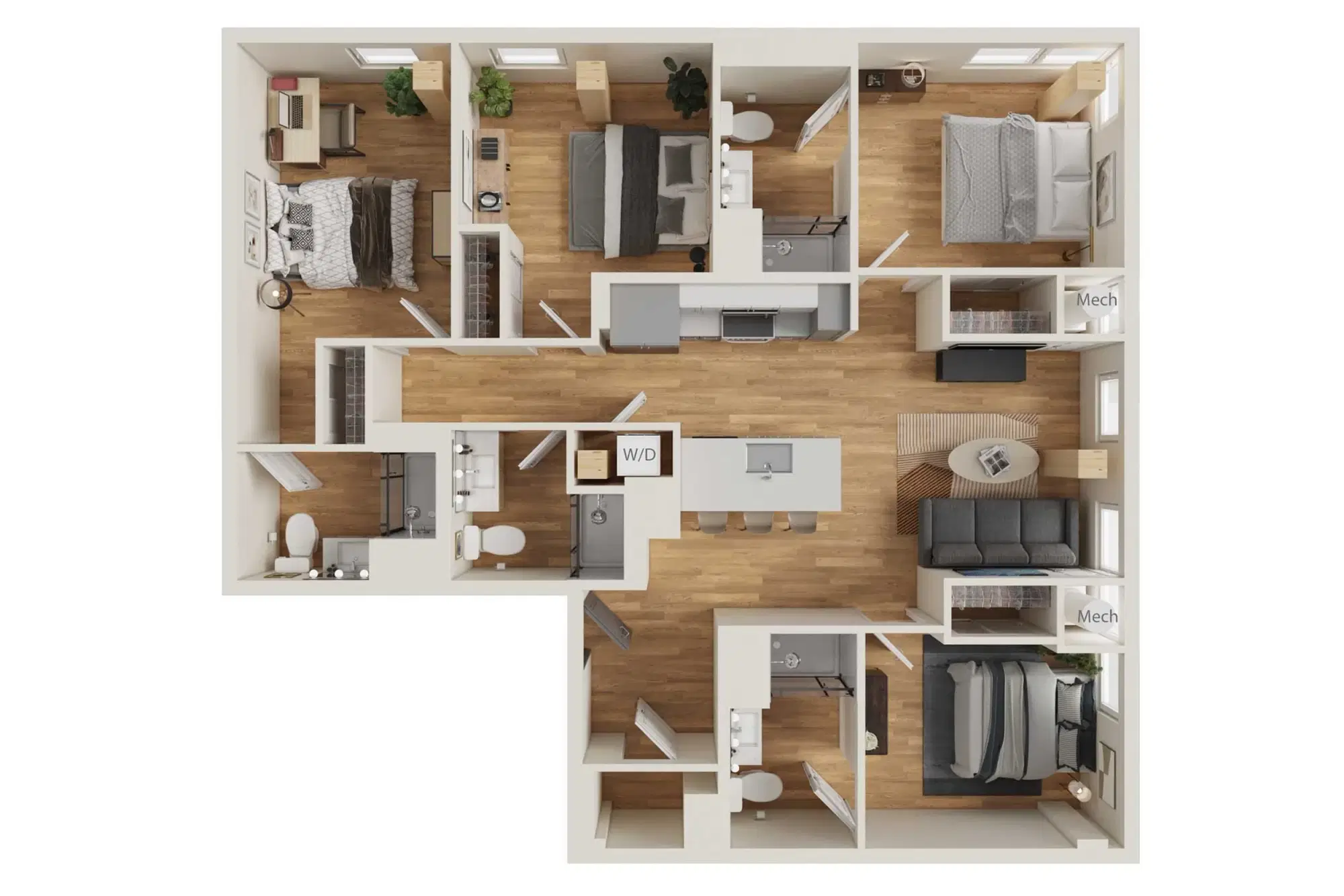 Intro Columbus, Columbus – 4 Bedroom 4 Bathroom | D1