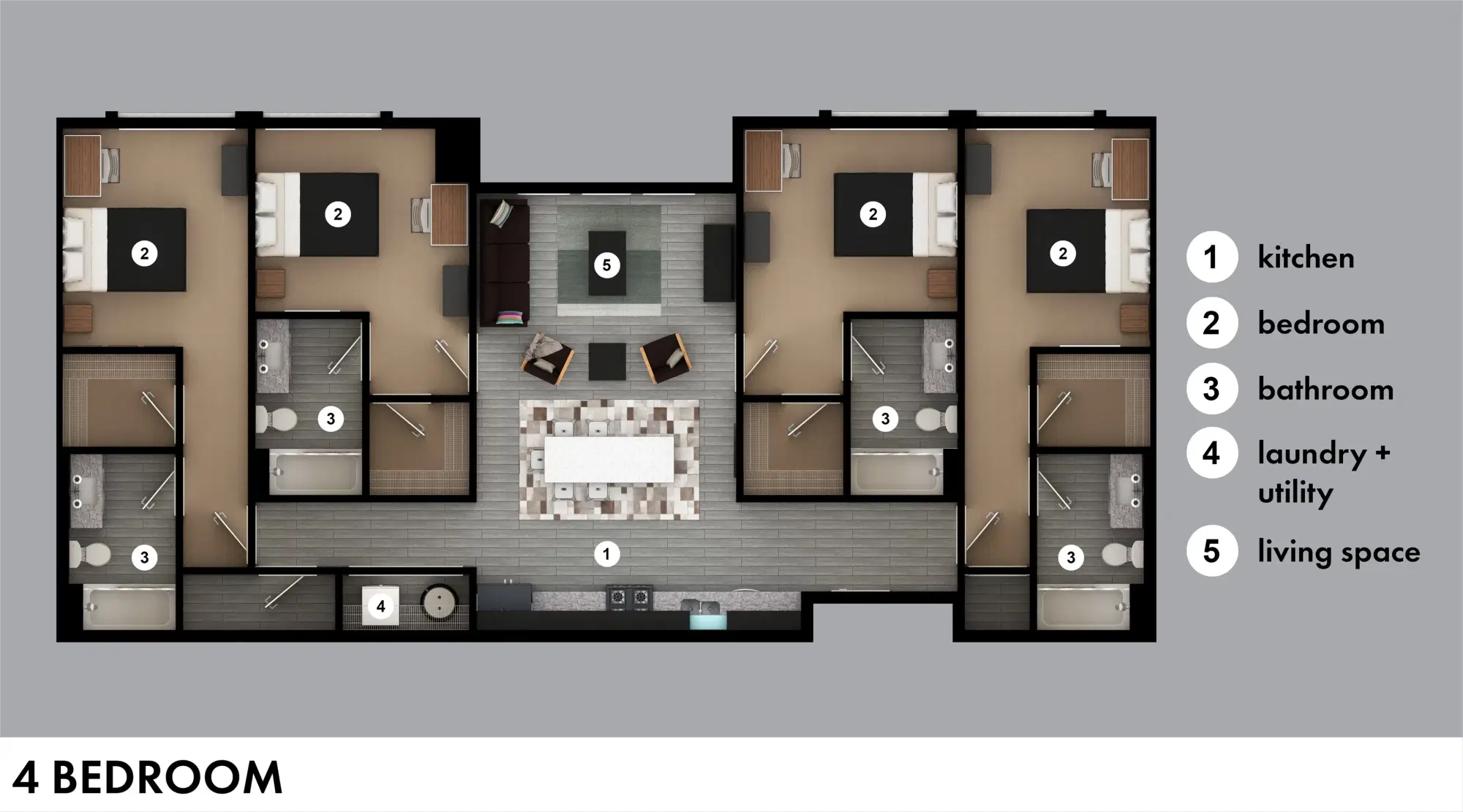 The Enclave, Youngstown – Room in 4 Bedroom 4 Bathroom | 4A
