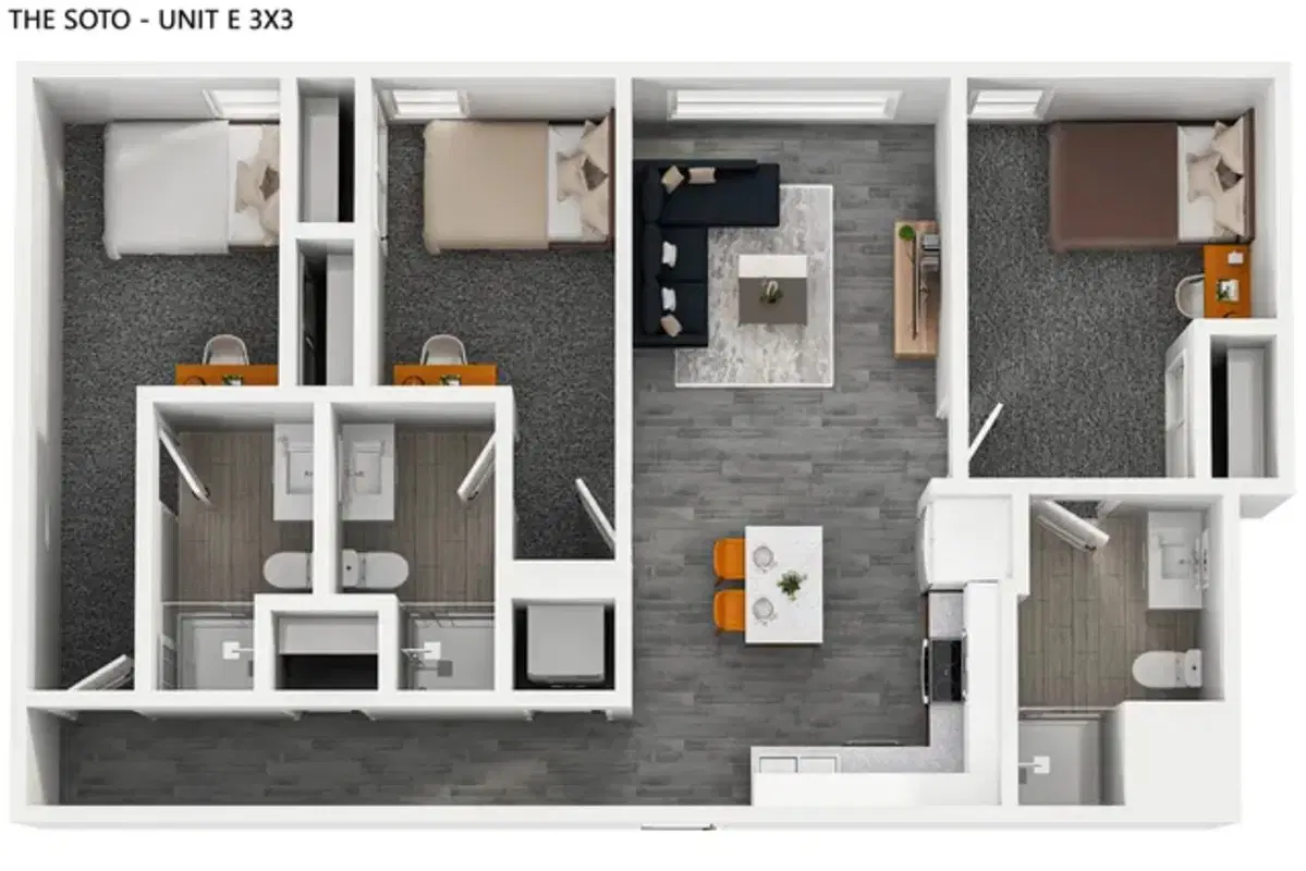 The Soto, Eugene – Room in a 3 Bedroom 3 Bathroom | E3x3