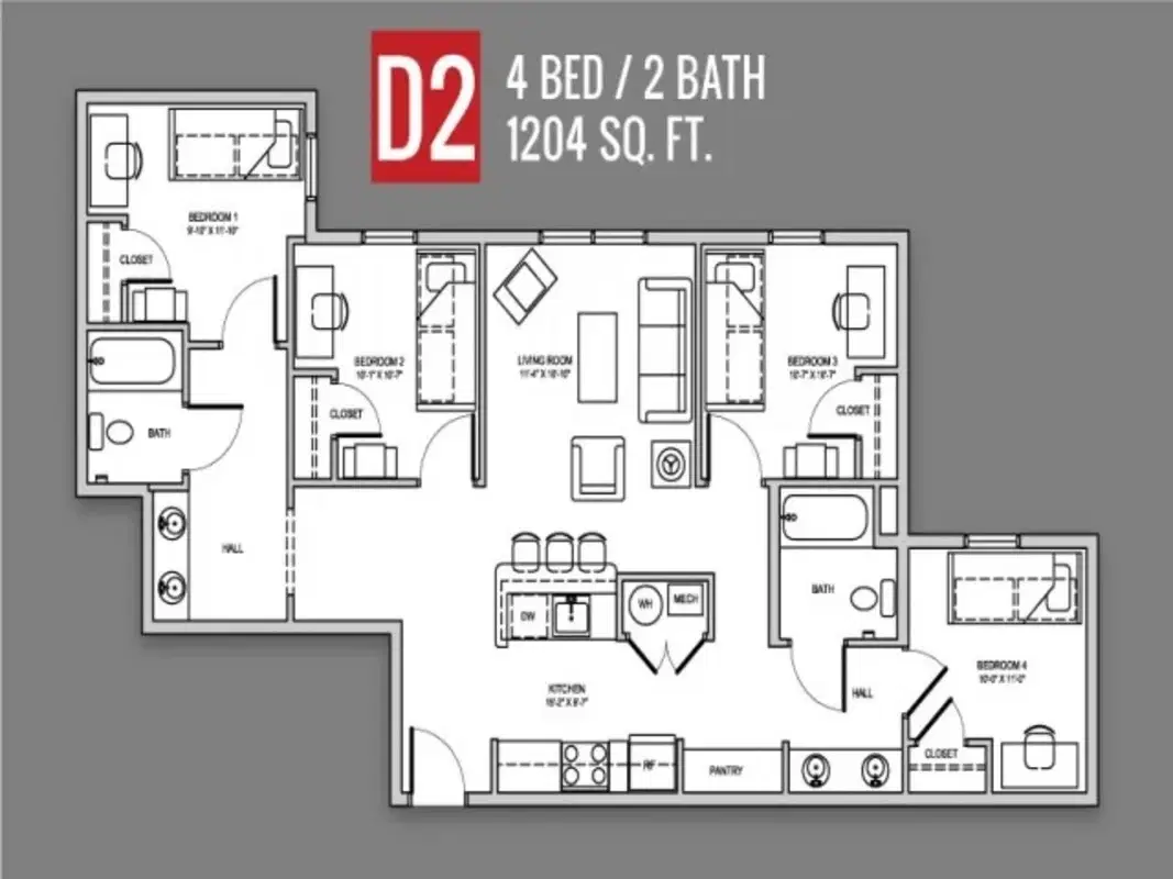 Cp Cincy, Cincinnati – Room in a 4 Bed 2 Bath | Monroe