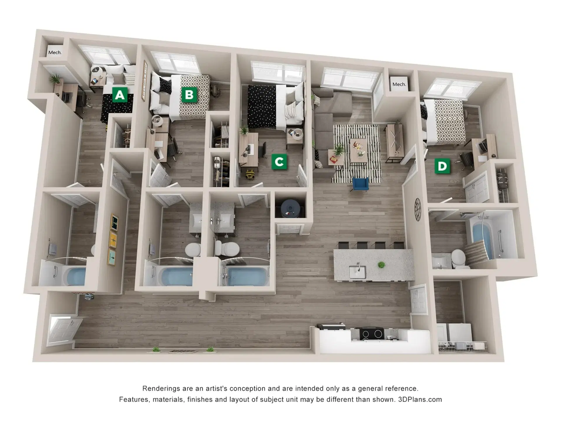 The Standard Eugene, Eugene – Room in a 4 Bed 4 Bath | Downy - 4x4