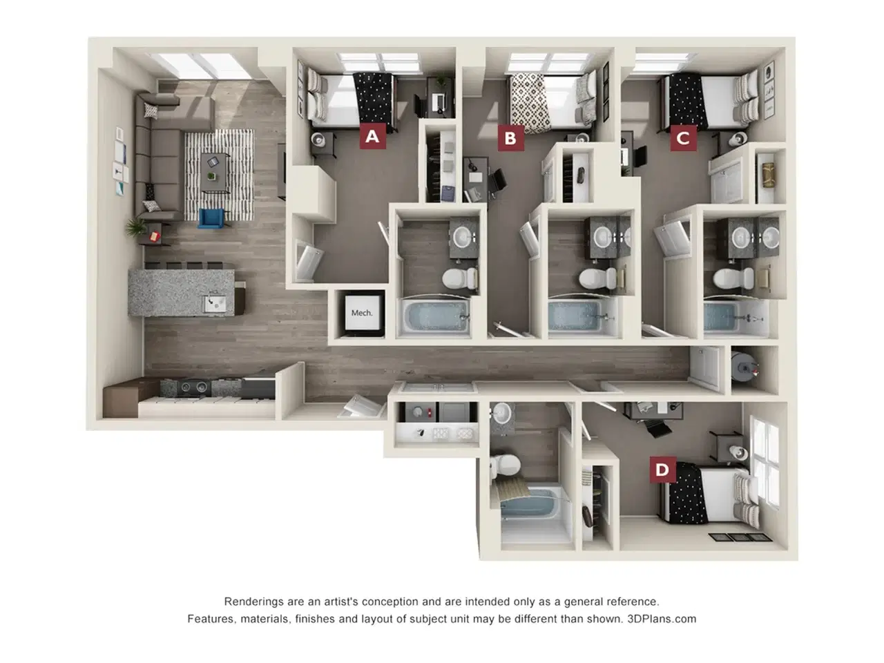 The Mark Atlanta, Atlanta – Room in a 4 Bed 4 Bath | The Piedmont 4x4