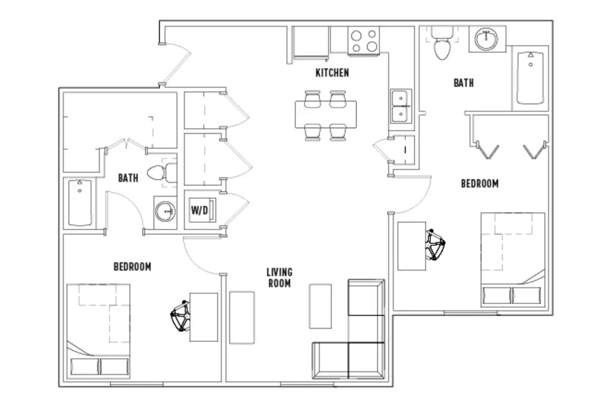 University Crossings, Charlotte – 2 Bed 2 Bath | B
