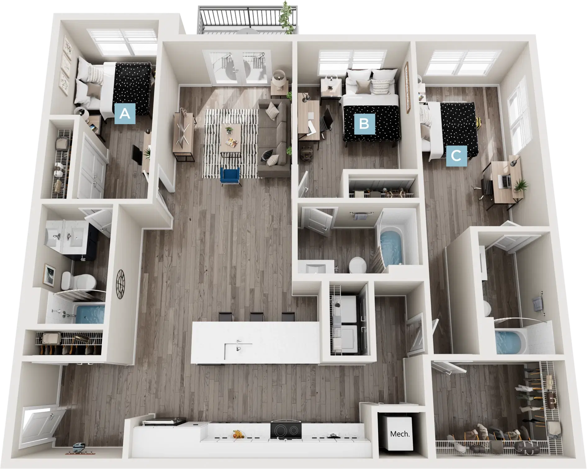 Standard Four Corners, Mansifeld – 3 Bed 3 Bath | Clove I - Balcony