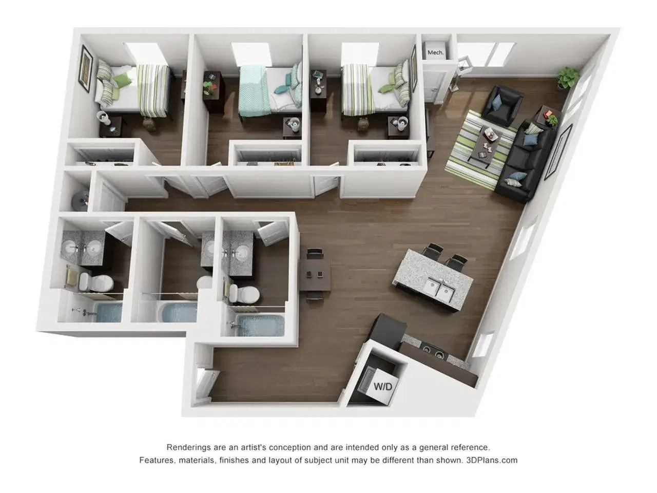 The Arrow, Minneapolis – Room in 3 Bedroom 3 Bathroom | 3.3C-Furnished