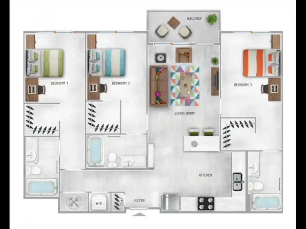 Traditions Caplewood, Tuscaloosa – 3 Bed 3 Bath | C1