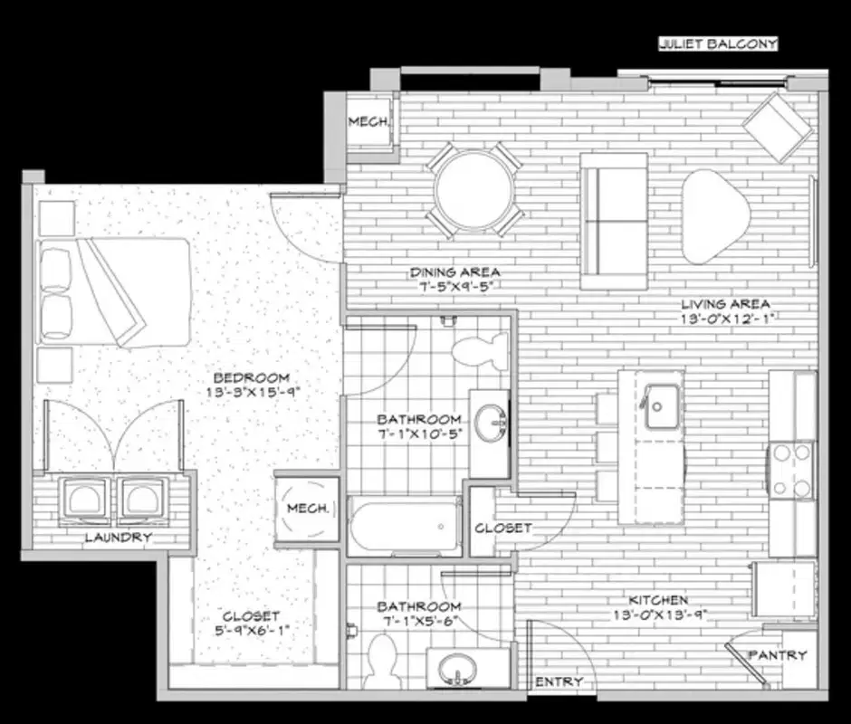 The Jerome, Columbus – 1 Bed 1.5 Bath | B.11