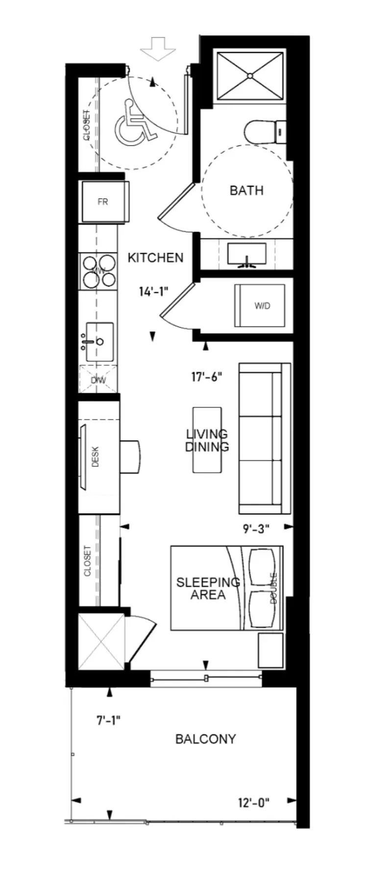 Flex Rentals, Waterloo – Studio Barrier Free