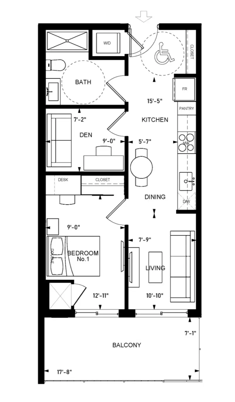 Flex Rentals, Waterloo – 1 Bed + Den (Barrier Free)