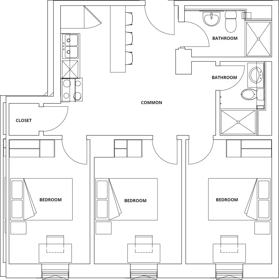 CampusOne, Toronto – Room in a 3 Bed 2 Bath | Deluxe