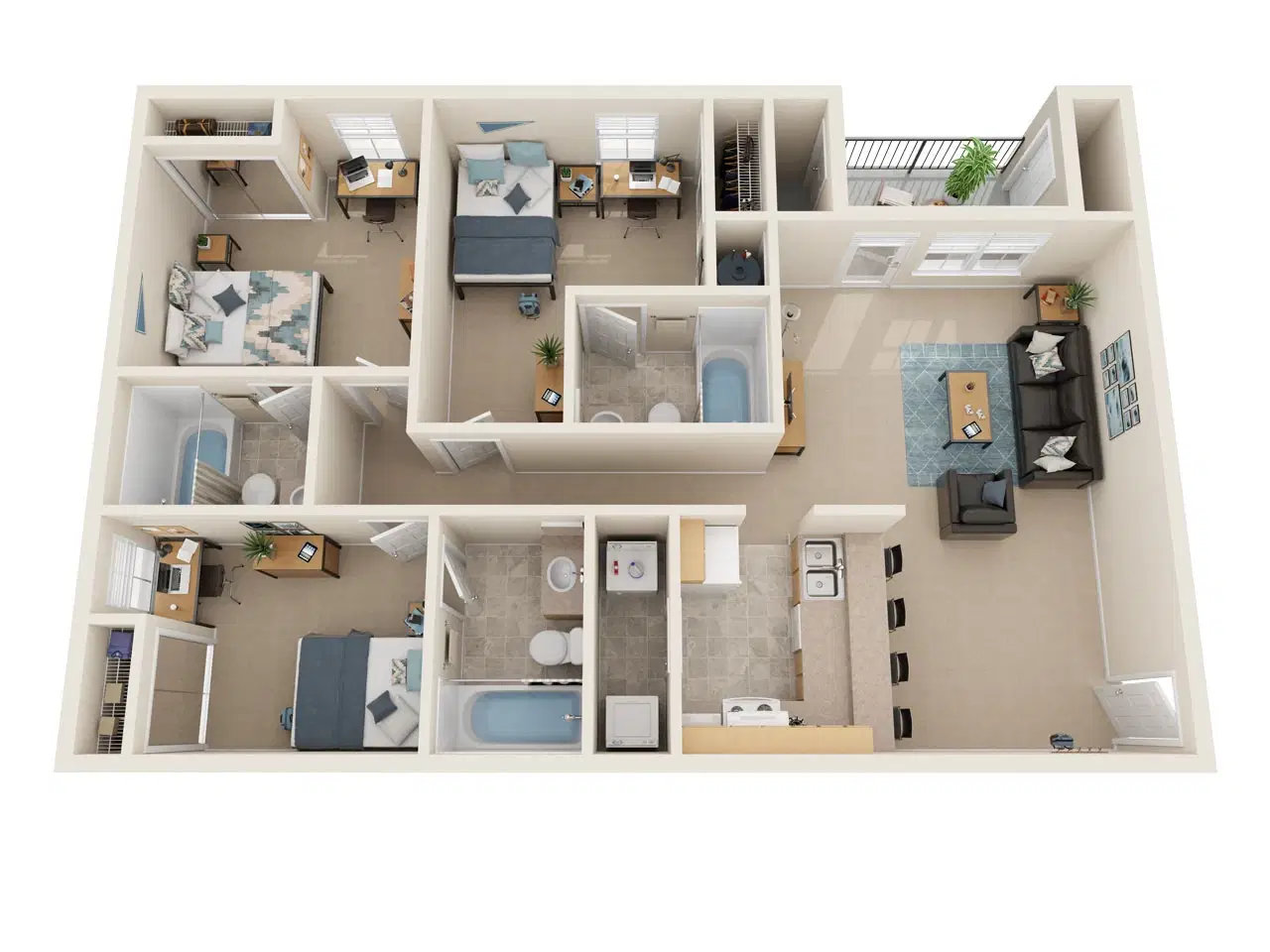 Village at Bluegrass Apartments, Mount Pleasant – Room in 3 Bedroom 3 Bathroom