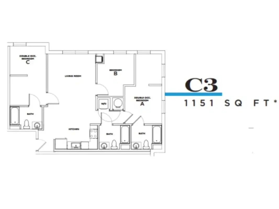 Yugo Echelon, State College – Room in a 3 Bedroom 3 Bathroom - Chestnut C3