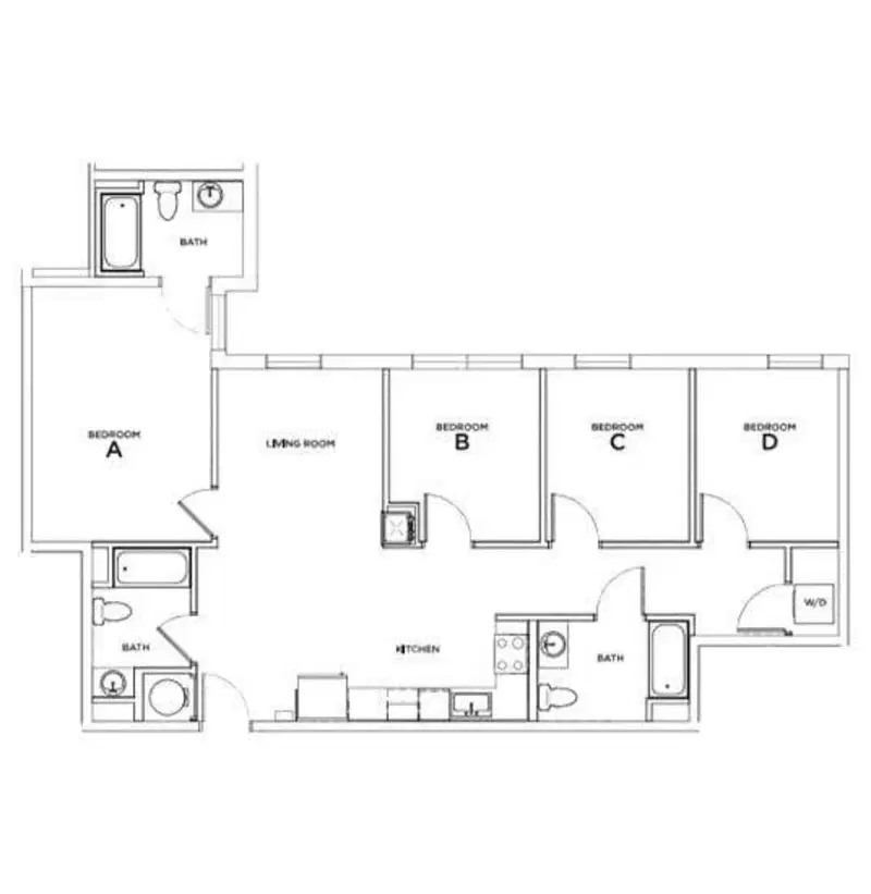 Yugo Echelon, State College – Room in a 4 Bedroom 3 Bathroom - Dogwood D2
