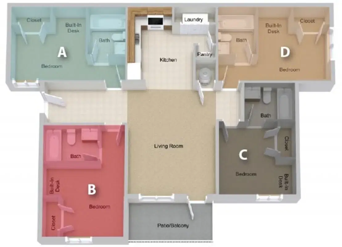 Cape Trails Apartments, Cape Girardeau – Four Bedroom