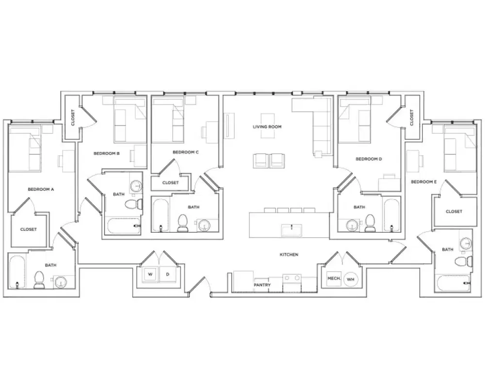 The Mark Athens, Athens – Room in a 5 Bed 5 Bath | Peachtree I
