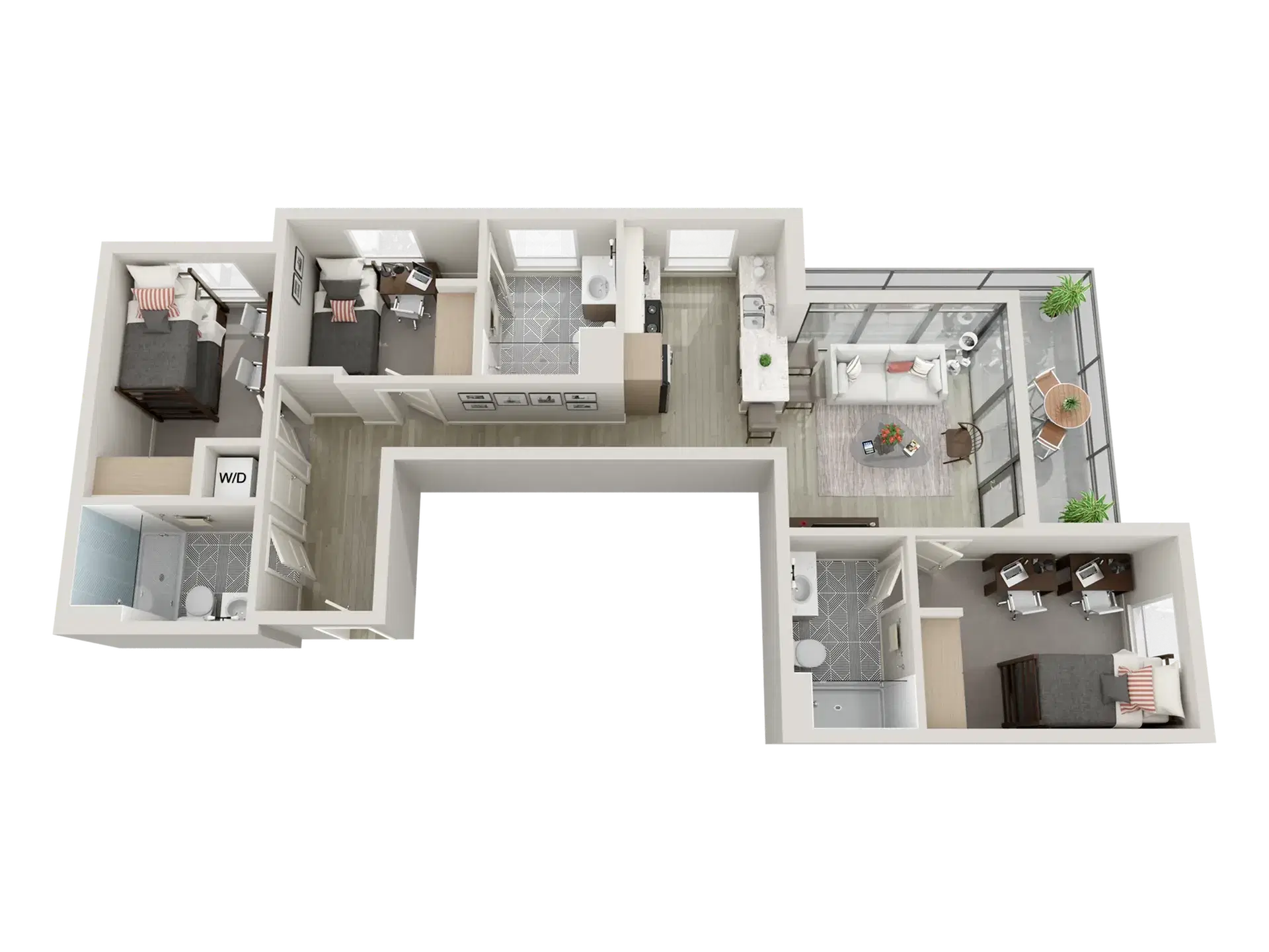 Jefferson Flats, Los Angeles – Room in a 3 Bed 3 Bath | 3 Bed 3 Bath East