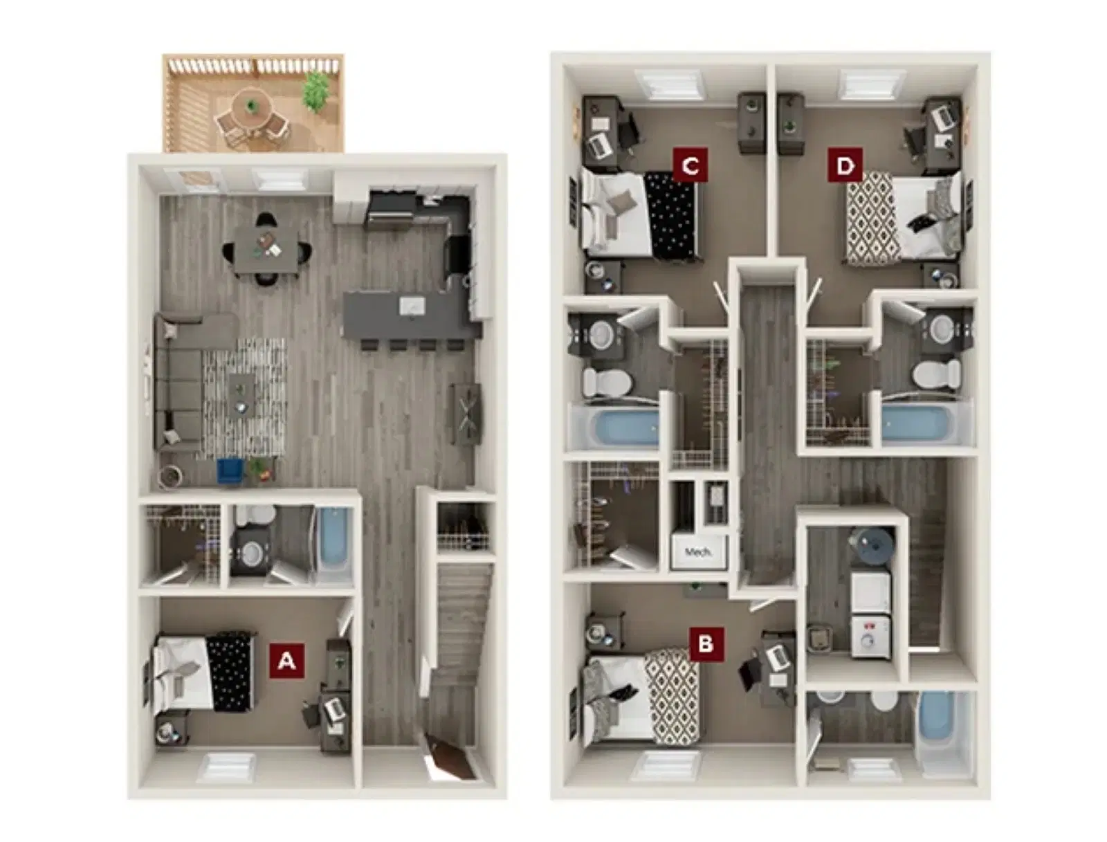 The Retreat, Fayetteville – Room in a 4 Bedroom 4 Bathroom | Woodbury Townhome