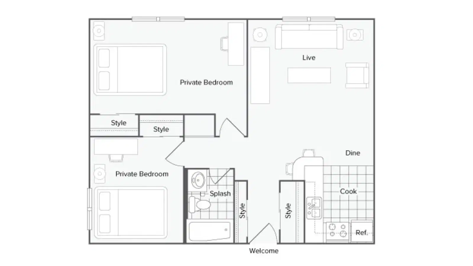 Tradition, Knoxville – Room in a 2 Bedroom 1 Bathroom | Andrews