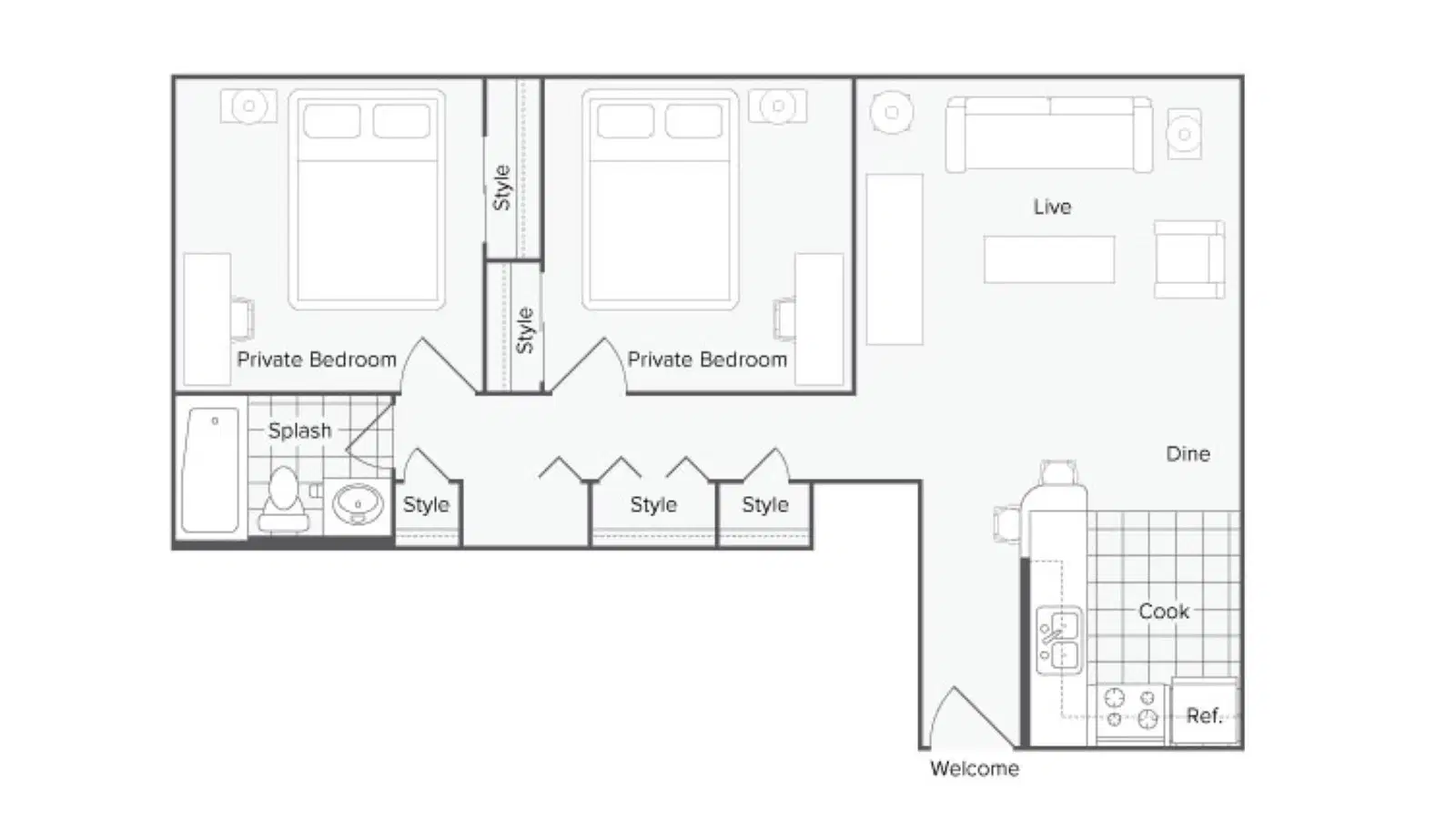 Tradition, Knoxville – Room in a 2 Bedroom 1 Bathroom | Spence