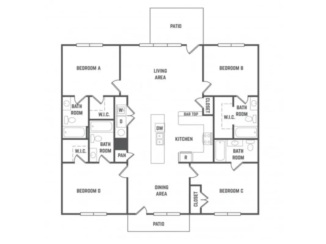 The Station, State College – Room in 4 Bedroom 4 Bathroom | Woodbury Flat Furnished
