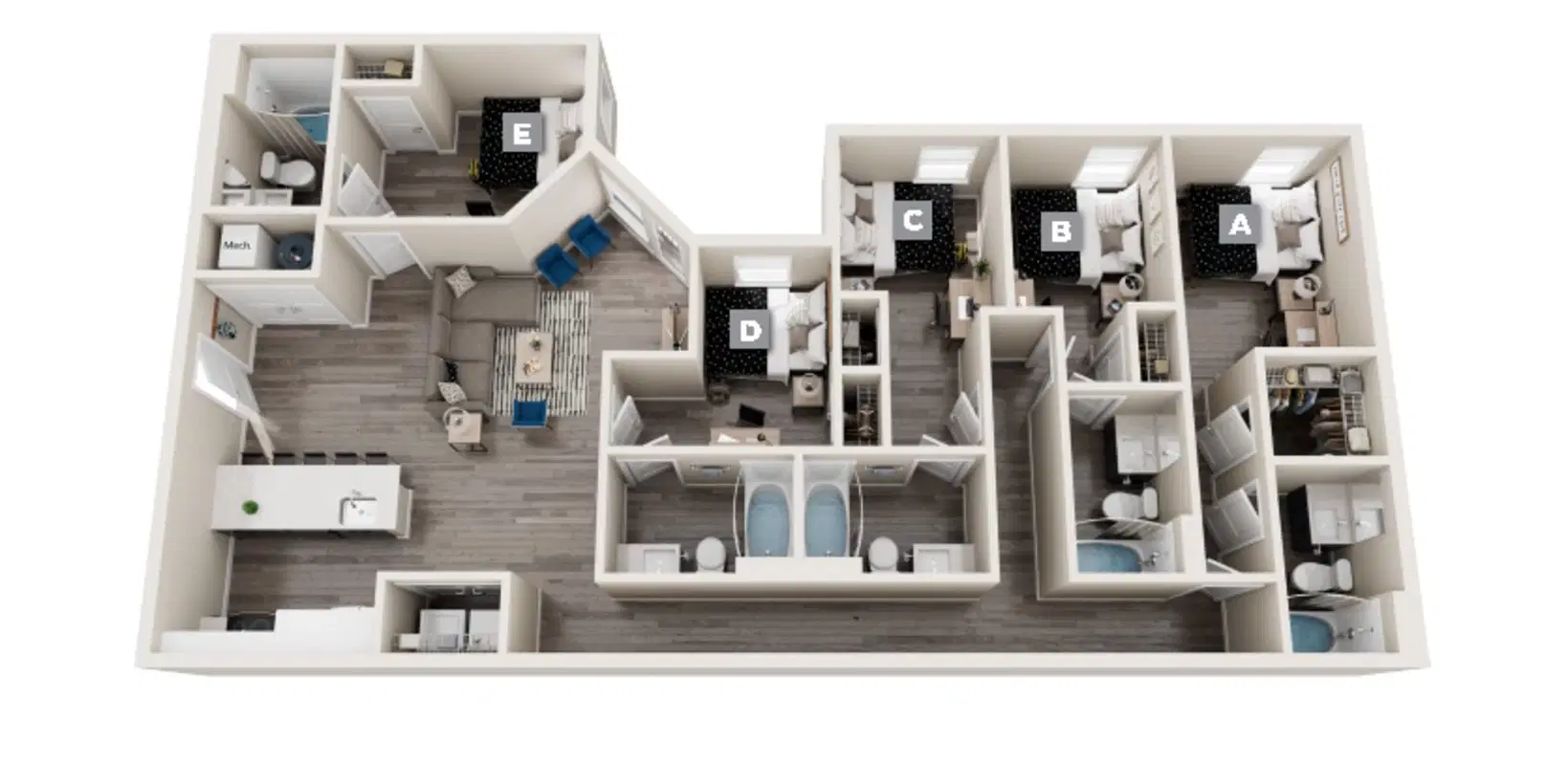 The Mark, Knoxville – Room in a 5 Bedroom 5 Bathroom | E4