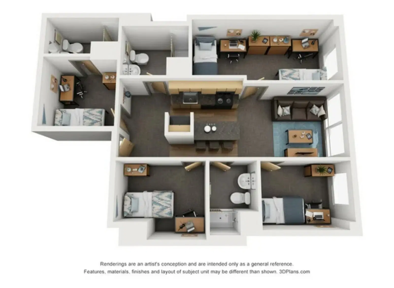Saga Ann Arbor, Ann Arbor – Room in a 4 Bedroom 3 Bathroom | D2
