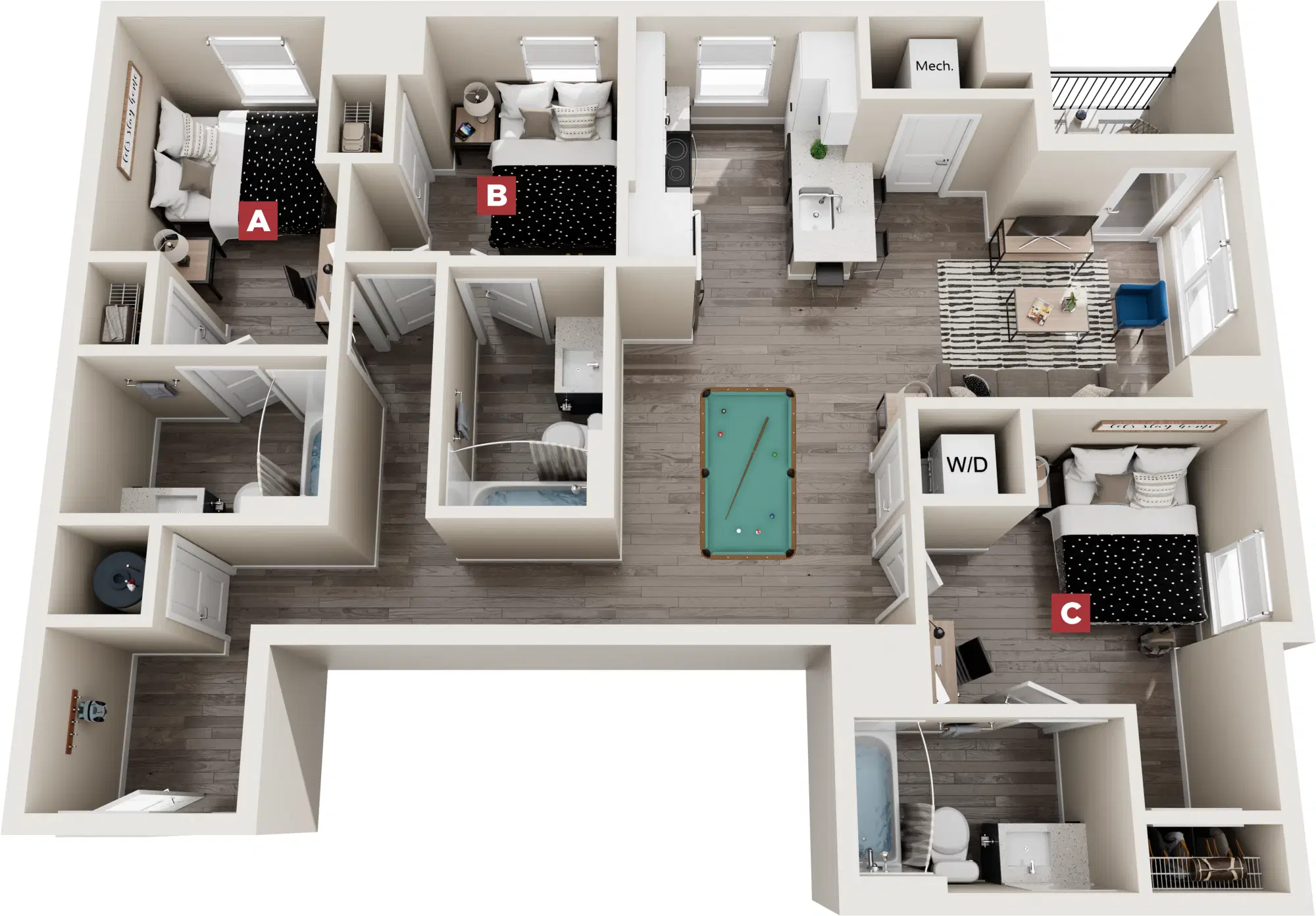 The Standard, Dinkytown, Minneapolis – 3 Bed 3 Bath | Chestnut Premium