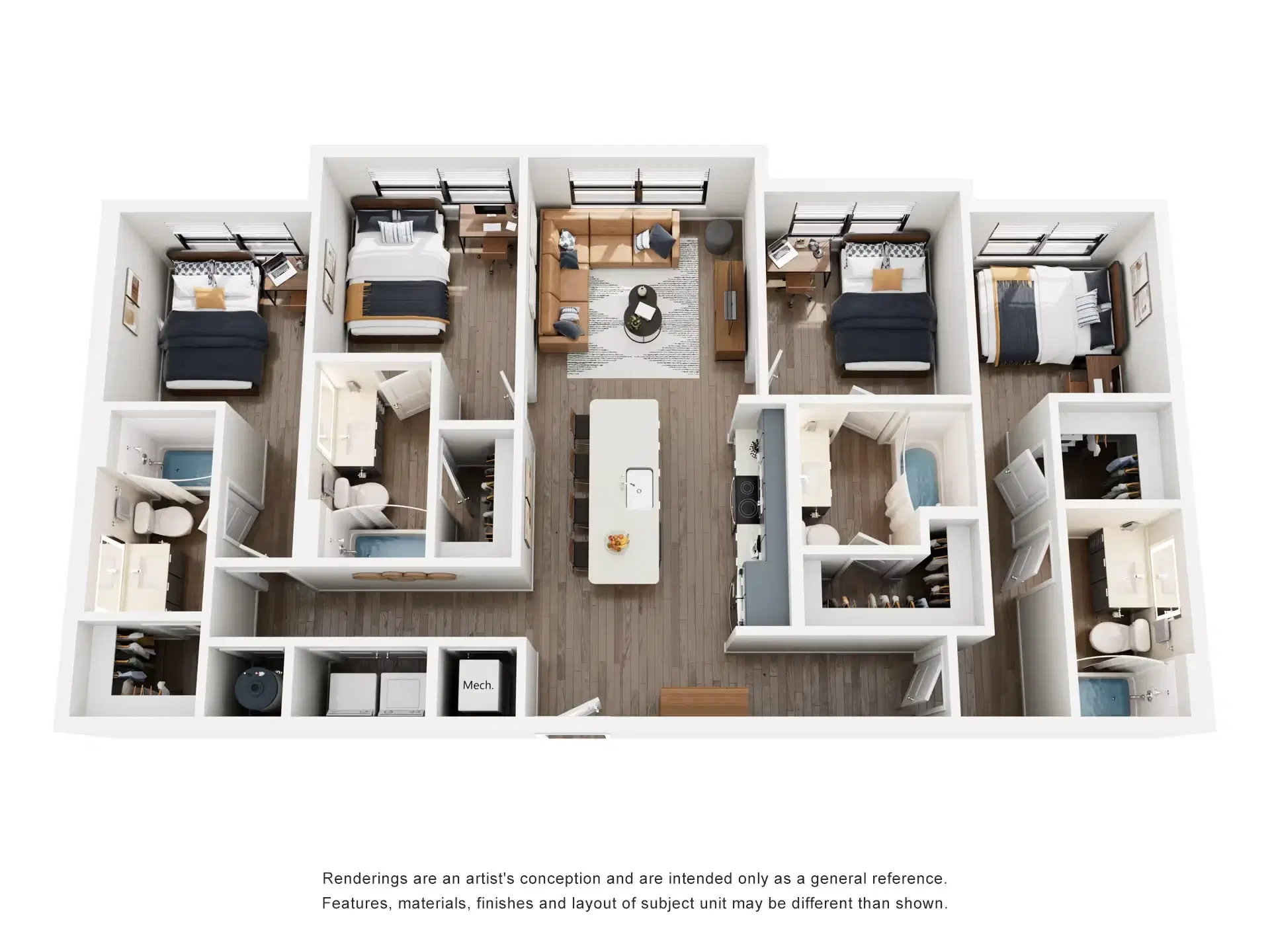 The Rook, Orlando – Room in 4 Bedroom 4 Bathroom | D1