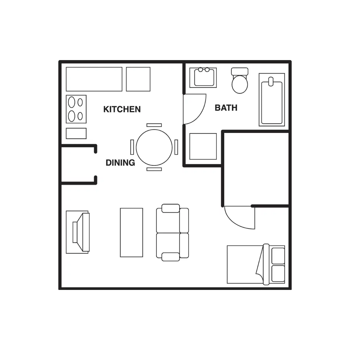 Ballpark North, Austin – 1 Bedroom 1 Bathroom | Small Eff UG