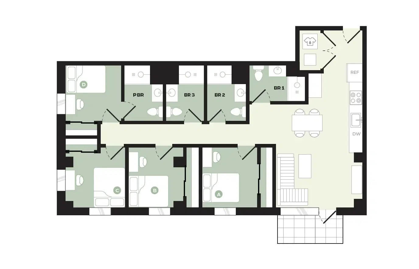 Hub College Park, College Park – 4 Bedroom 4 Bathroom Balcony