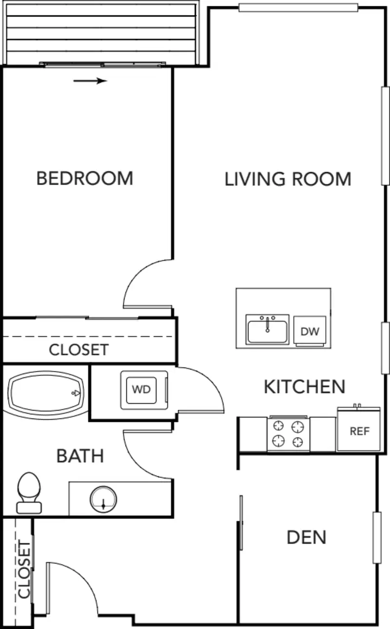 Saxton Apartments, Seattle – 2 Bedroom 1 Bathroom