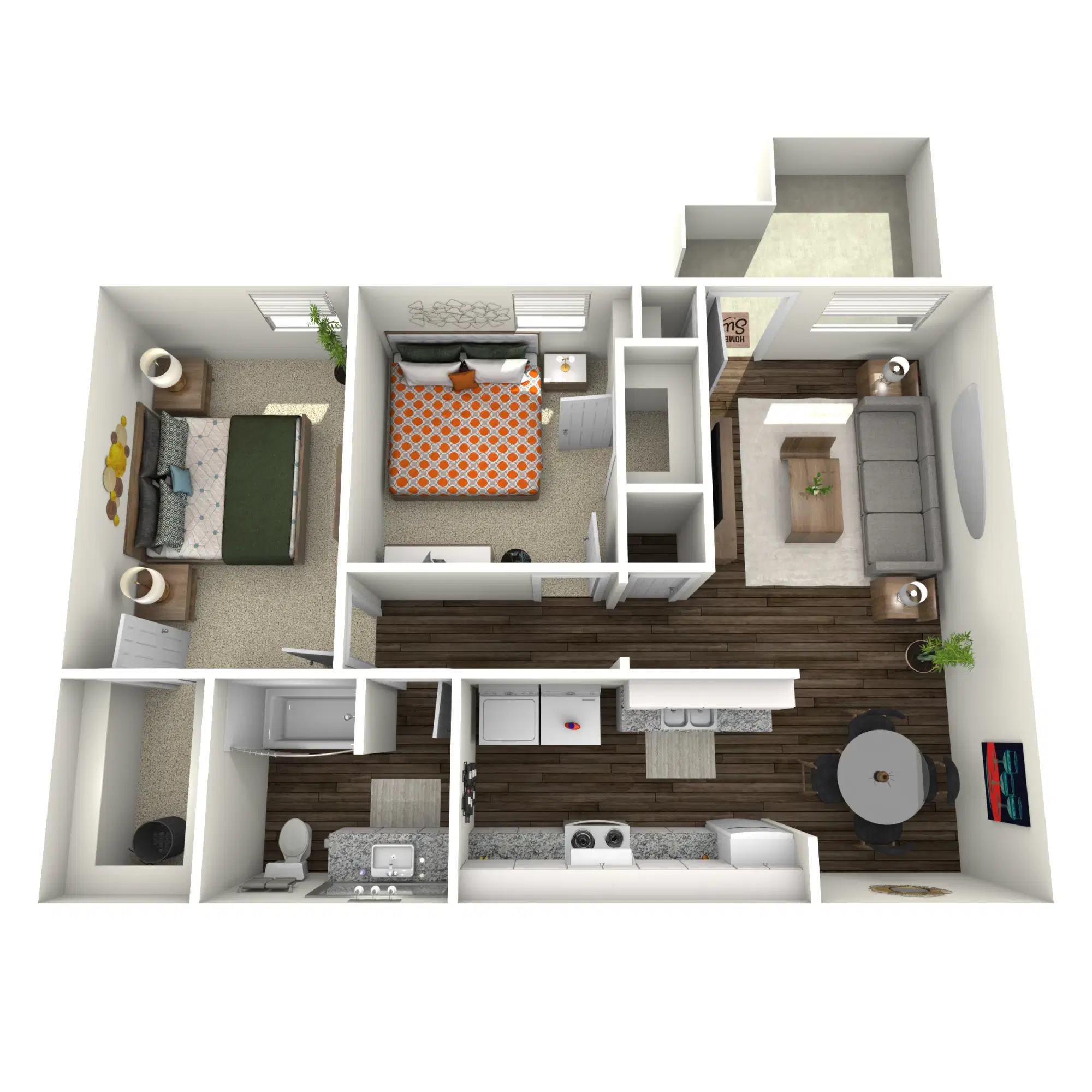The Arts Apartments at Broussard Crossing, Lafayette – 2 Bedroom 1 Bathroom